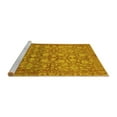 thumbnail image 2 of Ahgly Company Machine Washable Indoor Square Abstract Yellow Modern Area Rugs, 5' Square, 2 of 4