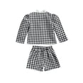 thumbnail image 4 of Douhoow Little Girls 3PCS Autumn Clothes, Plaid Cardigan+White Shirt+Shorts 1-7Y, 4 of 9