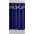 thumbnail image 3 of Gorgeous Home Linen 15-Piece Bathroom Set 2-Rugs/Mats, 1 -Fabric Shower Curtain, 12-Fabric Covered Rings Geometric Blue Navy, 3 of 5