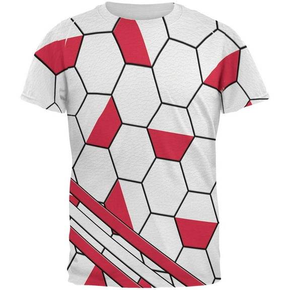 World Cup Poland Soccer Ball All Over Mens T Shirt Multi LG