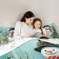 thumbnail image 5 of Manfei Christmas Snowman Child 7 Pieces Bedding Comforter Set, Jungle Magic Reindeer Full Bedding Set, Happy New Year Reversible Fitted Sheet Flat Sheet, Breathable Home Decor, 5 of 8