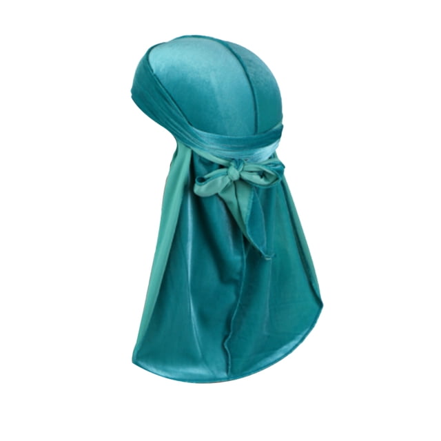 Velour Headwraps Assorted Colors Long Tail Wrap Bright Pirate Hat Windproof Single Layer Attractive Elasticity Comfortable Hair Bonnet Green