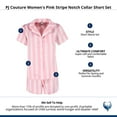 thumbnail image 6 of PJ Couture  Pink Stripe Notch Collar Short Set (Women), 6 of 6