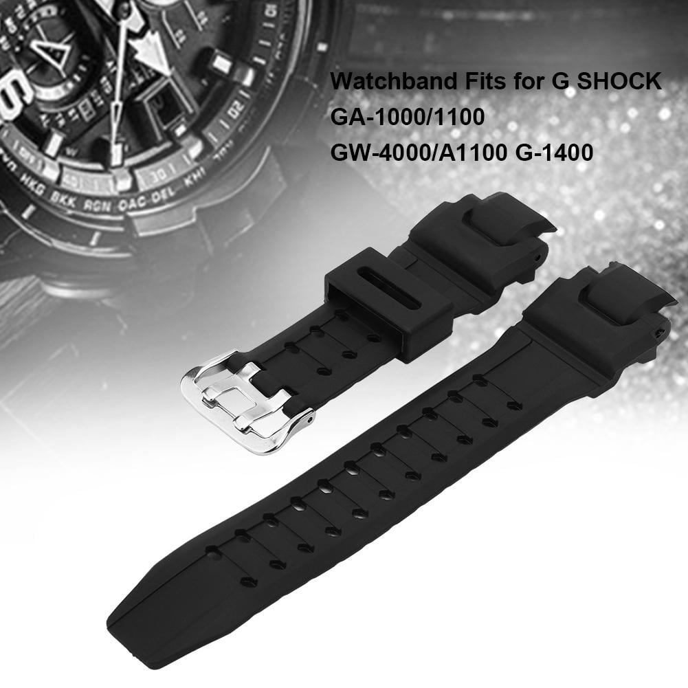 Sonew Black Color PU Leather Watch Strap Watchband Fits for G