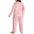 thumbnail image 5 of Mifsaly Womens Plus Size Pajama Sets Lounge 2 Piece Fleece Winter Pjs Outfits Oversized Homewear Long Sleeve Crewneck Warm Sleepwear Cozy Soft Loose Nightwear Casual Loose Pants Fashion Loungewear, 5 of 5