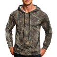 thumbnail image 4 of Havenx Camo Hoodie for Men Long Sleeve Maple Leaf Print Hoodie with Pockets Drawstring Hooded Sweatshirts Fishing Hunting Camping Athletic Workout Fall Winter Pullover,Coffee 3XL, 4 of 7