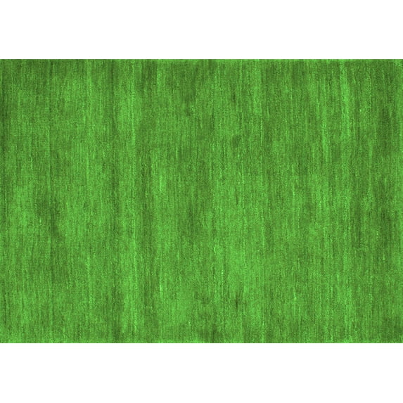 Ahgly Company Indoor Rectangle Abstract Green Contemporary Area Rugs, 5' x 8'
