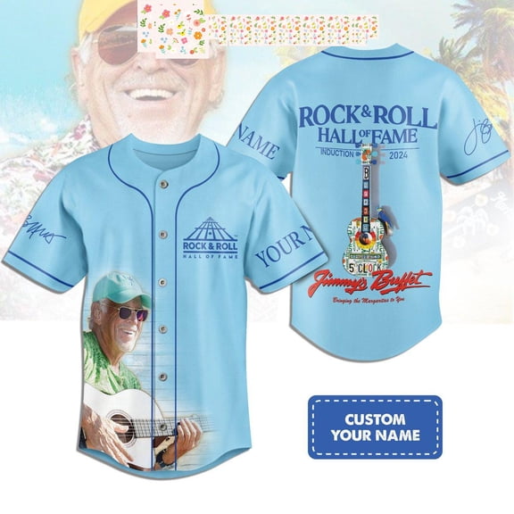 Jimmy Buffett Introduction Of Rock And Roll 2024 Personalized Baseball Jersey