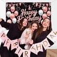 thumbnail image 3 of Happy Birthday Backdrop Rose Gold Happy Birthday Banner for Women Men Birthday Party Decorations Photography Background Party Suppiles 70.8 x 43.3 Inch, 3 of 6