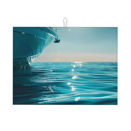 

Cauagu Dish Drying Mat 24*18 inch Absorbent Dish Drainer Kitchen Counter Dish Drying Pad for Countertops Sinks Draining Racks( Turquoise Ocean Reflection)