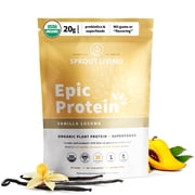Sprout Living Epic Protein | Organic Plant Protein, Superfoods, Vanilla Lucuma, 1 lb