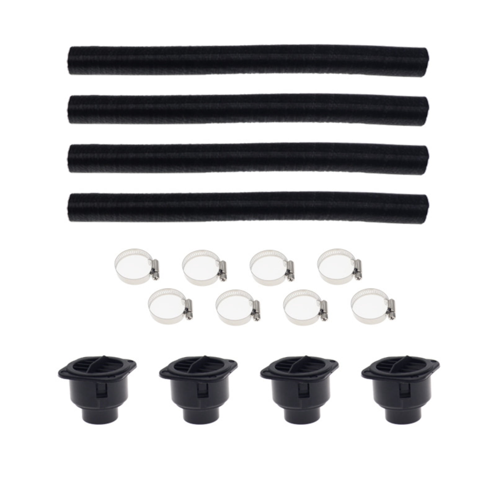 4 Pack 42mm Heater Duct Pipe Kit for Air Diesel Heater with 4 Square Vent Outlets and 8 Clamps Extendable Tube 38cm to 80cm for Car Truck RV