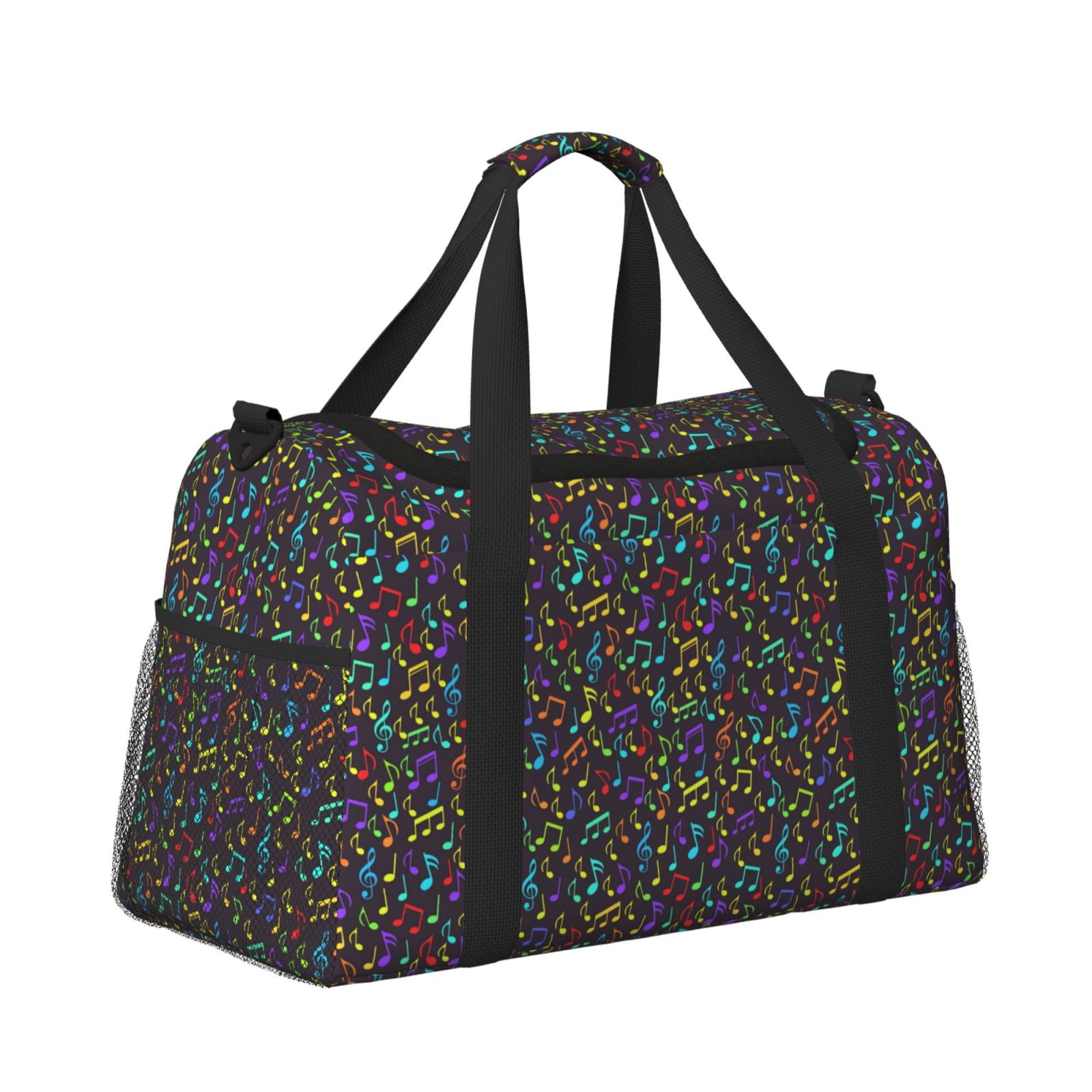 Fuzoiu Musical Notes Print Travel Duffle Bag,Carry On Tote Bags,Duffel Bag,Sport Gym Bag, Hospital Bag for Labor and Delivery, Overnight Bag,Luggage Bag