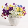 thumbnail image 6 of Apeya 3 PC Weatherproof Artificial Morning Glory, Flexible Hot Purple Silk Trumpet Flower Bouquet with Bendable Stems for Hanging Window Box and Fence Decor, 13.77 in, 6 of 6