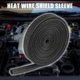 thumbnail image 2 of Fiberglass Heat Wire Shield Sleeve Heat High Temp Shield Adjustable 10ft 12mm 1/2" Black for Car Wire Loom Protection, 2 of 6