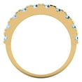 thumbnail image 5 of 1 ctw Wedding Band for Women - 14K Yellow Gold Simulated Blue Diamond Stackable Eternity Ring, 5 of 6