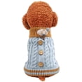 thumbnail image 1 of Suéter de invierno para perros pequeños, ropa para cachorros, suéter para perritas, suéter para animales, suéter cálido para cachorros, gatos y perros, suéteres de punto, abrigos (azul), 1 of 5