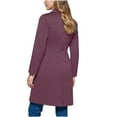 thumbnail image 5 of RRMuAzgs Women's Notch Lapel Collar Coat Solid Color Button Down Wool Coats Long Sleeve Casual Fall Winter Long Overcoat with Belt, 5 of 9