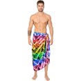 thumbnail image 2 of LA LEELA Men's Pareo Swim Trunk Swimwear Sarong Beach Wrap One Size Multi, Chevron Summer Vacation Aloha, 2 of 6