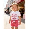 thumbnail image 3 of Happy Town Toddler Baby Girl Summer Outfits Butterfly Print Short Sleeve T-Shirt + Shorts Girls Two-Piece Clothes Set, 3 of 8