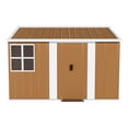 thumbnail image 4 of 10' x 8' Outdoor Metal Storage Shed, Tools Storage Shed, Galvanized Steel Garden Shed with Lockable Doors, Outdoor Storage Shed for Backyard, Patio, Lawn, D7811, 4 of 9