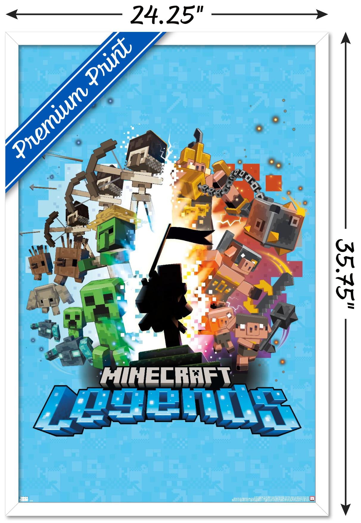 Minecraft: Legends - Blue Wall Poster with Pushpins, 22.375