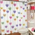 thumbnail image 4 of Valentines Day Shower Curtain, 72"X72" Conversation Candy Heart Valentine Shower Curtain, Valentines Bathroom Decor, Valentine''s Day Bathroom Set with Hooks, Cortinas de Baño de San Valentin, 4 of 6