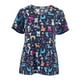 thumbnail image 5 of Blusa médica con cuello en V, cómoda y con estampado de animales lindos, ropa de trabajo multiusos para enfermeras XL, 5 of 9