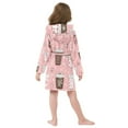 thumbnail image 7 of FORMRS Niños Bathrobe Unisex Hooded Robe Soft Plush Pajamas Sleepwear, Size 2-3T, Brown Hand Drawn Cups, 7 of 7