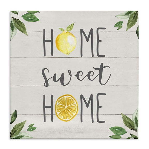 Stupell Industries Farmhouse Sweet Home with Lemons Canvas Art, 17 x 17, by Carol Robinson