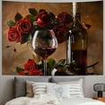 thumbnail image 2 of Orinice Roses Wine Tapestry Wall Hanging Unique Style Art for Home Decor Living Room Bedroom Farmhouse Dorm 50x40inch, 2 of 6