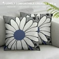 thumbnail image 3 of Nawypu Navy Blue White Daisy Pillow Covers Spring Summer Grey Colored Decorative Throw Pillows Outdoor Modern Art Flower Pillowcase Square Cushion Case for Home Sofa Couch Bed, 3 of 5