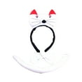 thumbnail image 1 of Animal Headband Tail Bowtie Set Halloween Cosplay for Performance Dance Prom White Cat, 1 of 7