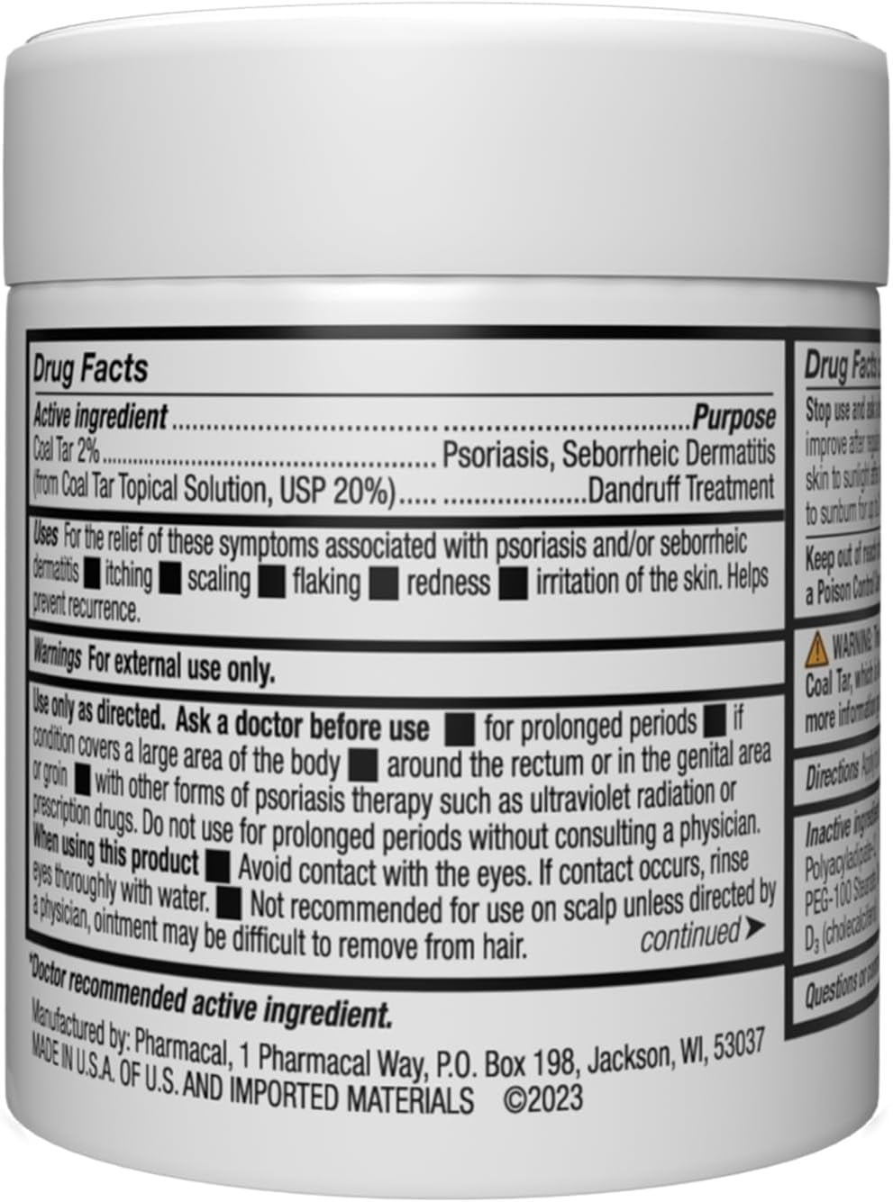 MG217 Multi Symptom Relief 2% Coal Tar Medicated Psoriasis Ointment oz Jar, 4 Oz