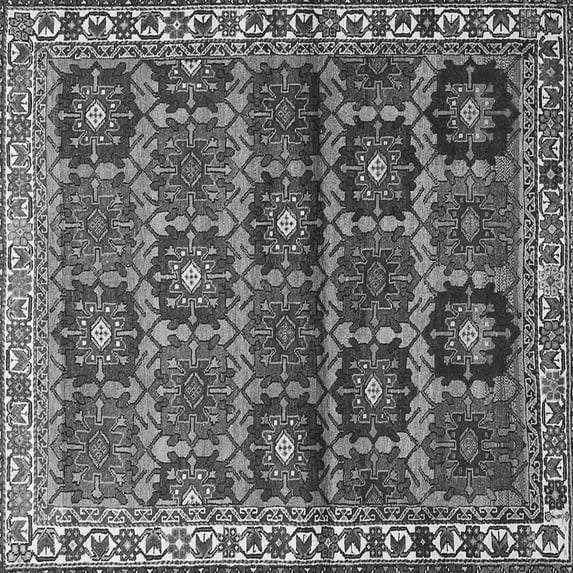 Ahgly Company Indoor Square Persian Gray Traditional Area Rugs, 7' Square
