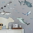 thumbnail image 1 of RoomMates - RMK4311SCS Sharks Peel And Stick Wall Decals | Blue & Gray Wall Stickers, 1 of 6