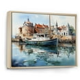 thumbnail image 2 of Designart "Reflections X Port Harbor painting" Nautical & Beach Floater Framed Wall Art Print, 2 of 7