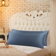 thumbnail image 2 of PiccoCasa 2 Pack Satin Body Long Pillowcases, Queen Slate Gray, 2 of 8