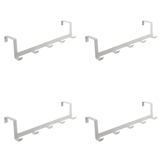 Colgador Puerta Con 5 Ganchos 29x7 5x6 3cm Toallero Gancho () Blanco