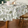 thumbnail image 5 of YIBAGA Spring Tablecloth, Leaves Floral Table Cover Indoor Home Decor, 60 x 84 inch Oval, Polyester, 5 of 5