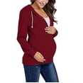 thumbnail image 5 of zttd womens maternity pregnancy casual long sleeve zip up hoodie sweatshirt with pockets blouse, 5 of 9