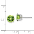 thumbnail image 2 of 14k White Gold 7mm Peridot Earrings, 2 of 2