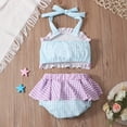 thumbnail image 5 of Gyujnb Gingham Print Two-Piece Swimsuit with Ruffled for Summer Beach Pool (Baby,Toddler),2-3 Years, 5 of 8