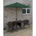 thumbnail image 2 of Blue Star Group Terrace Mates Adena All-Weather Wicker Java Color Table Set w/ 9'-Wide OFF-THE-WALL BRELLA - Green Olefin Canopy, 2 of 7