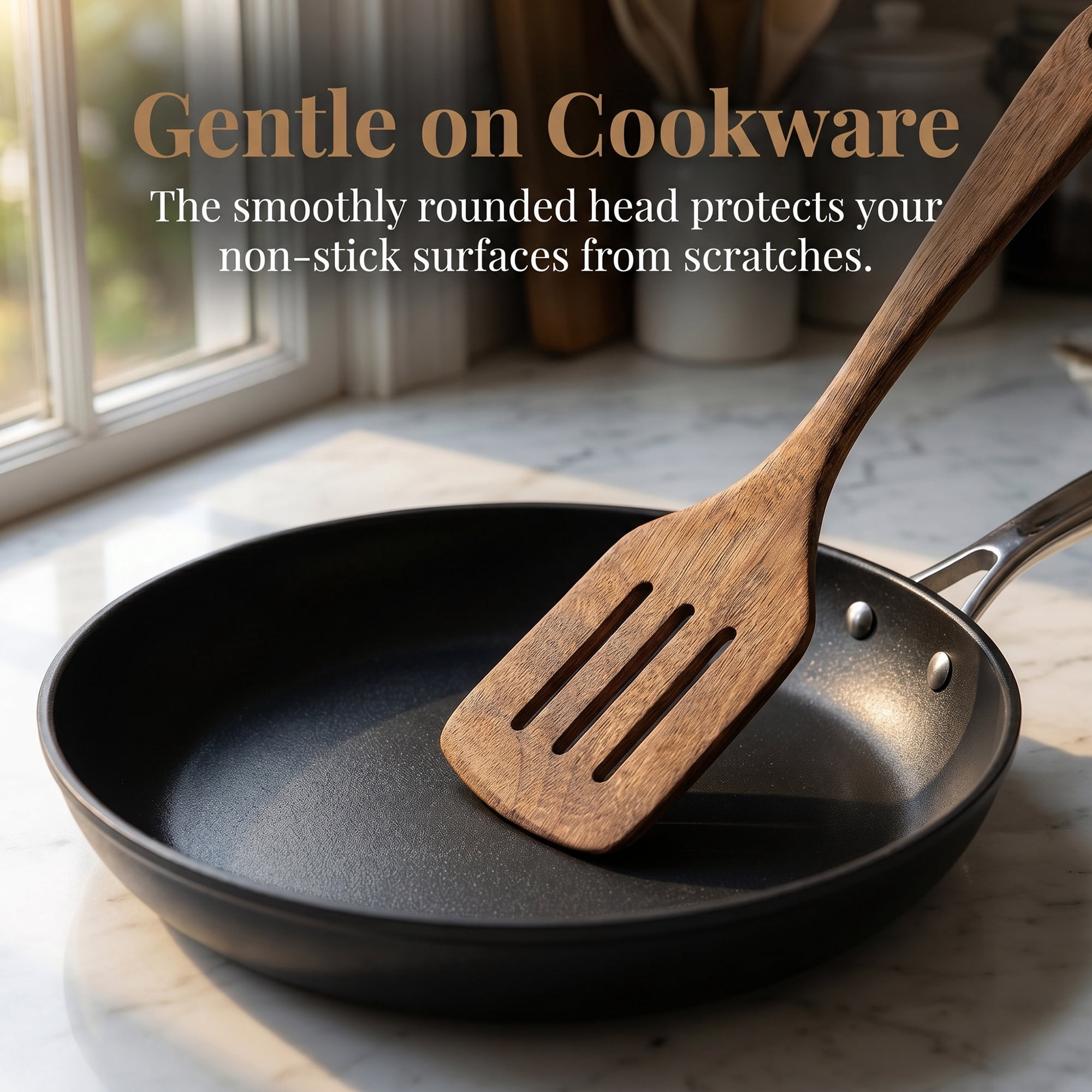Unique Bargains Kitchen Utensil Heat-Resistant Cooking Tool for Flipping Brown 12.8x3 in