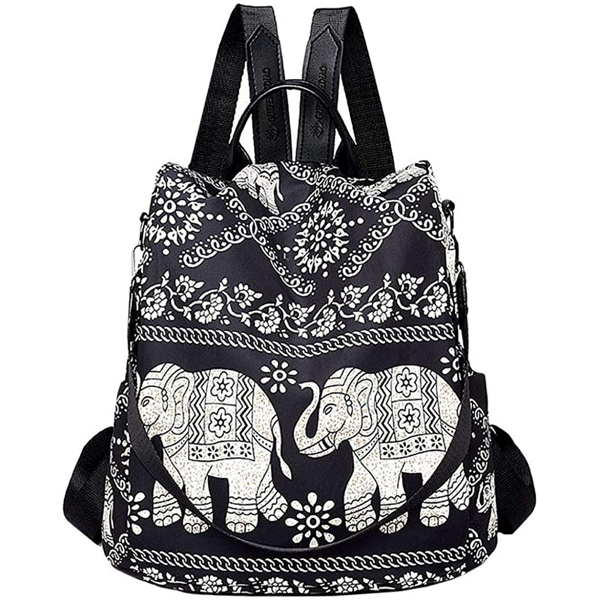 Dedang Women's Oxford Plaid Backpack Purse Anti-Theft Nylon