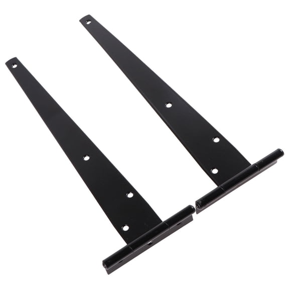 LEORX 2Pcs Black Iron T Shape Hinges Rustproof Resistant for Gate Door 12 Inches