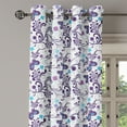 thumbnail image 3 of Ambesonne Floral Grommet Curtain, Butterflies and Swirls, 50" x 63", Dark Purple Pale Blue, 3 of 6
