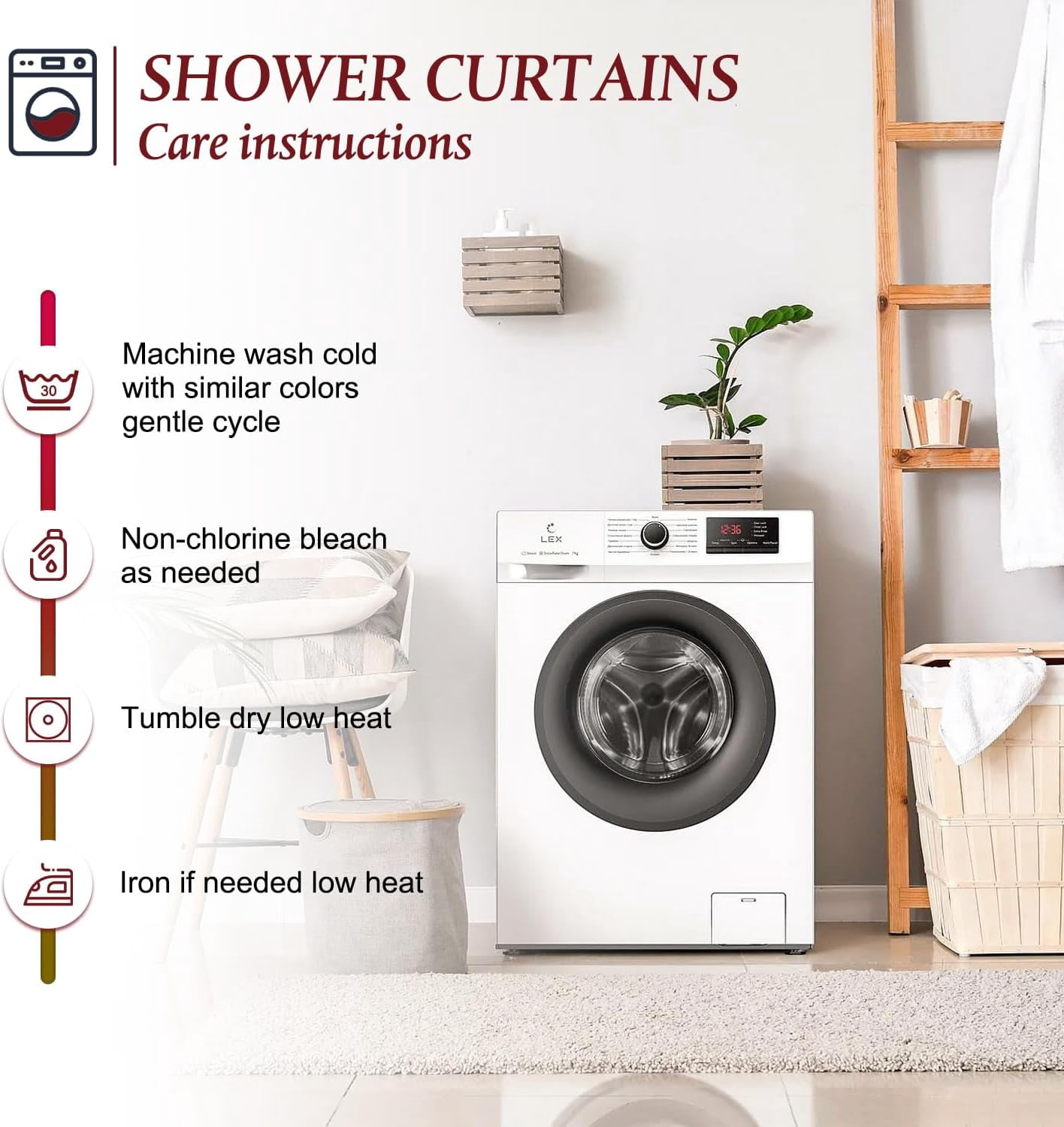 Burgundy Red Marble Bible Verse Shower Curtain Scripture Inspirational Quotes Abstract Modern Ombre Luxury Golden Cracked Lines Waterproof Polyester Fabric Bathroom Bathtub