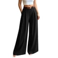 thumbnail image 2 of Utoimkio High Waist Pleated Wide Leg Dress Pants for Women Casual Office Trousers with Pockets, 2 of 7